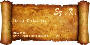 Szij Katalin névjegykártya